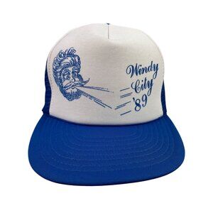 Vintage Windy City '89 Blue & White Mesh Back Snapback Foam Trucker Hat
